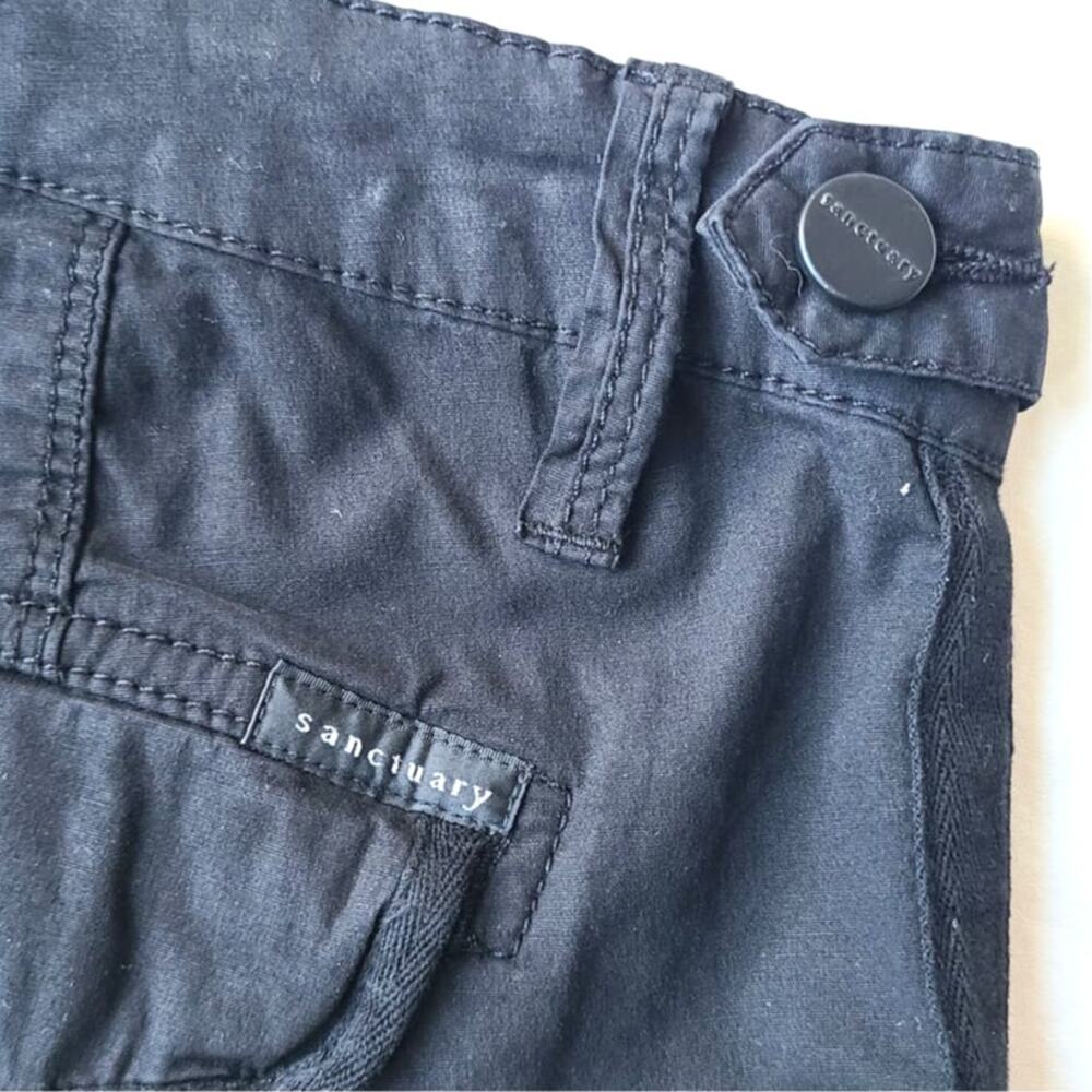 Sanctuary Capri Cargo Standard Rise Utility Black Pants Women's Size 28 - Picture 7 of 13